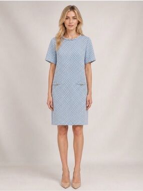 Rachel Zoe Light Blue Short Sleeve Shift Dress